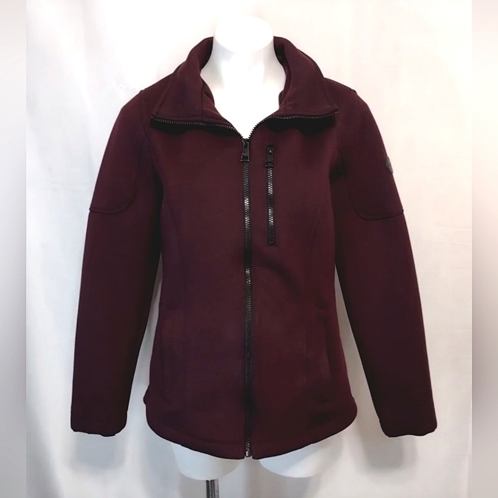 Andrew Marc Women’s Dark Purple Full Zip Scuba Outerwear Jacket Casual Travel L